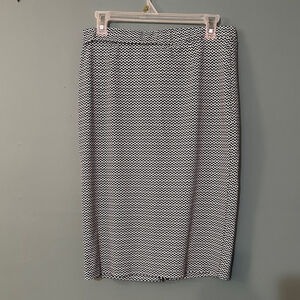 Ashley Blue Black and White Geometric Pencil Skirt size large